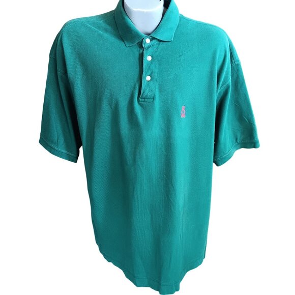 XL Vintage Polo Shirt Bugle Boy Green Crest Logo 100% Cotton Classic Fit Knit - Picture 2 of 5